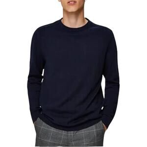 SELECTED / HOMME LONG SLEEVE KNIT CREWNECK SHIRT IN DARK SAPPHIRE NWT MEN'S XL